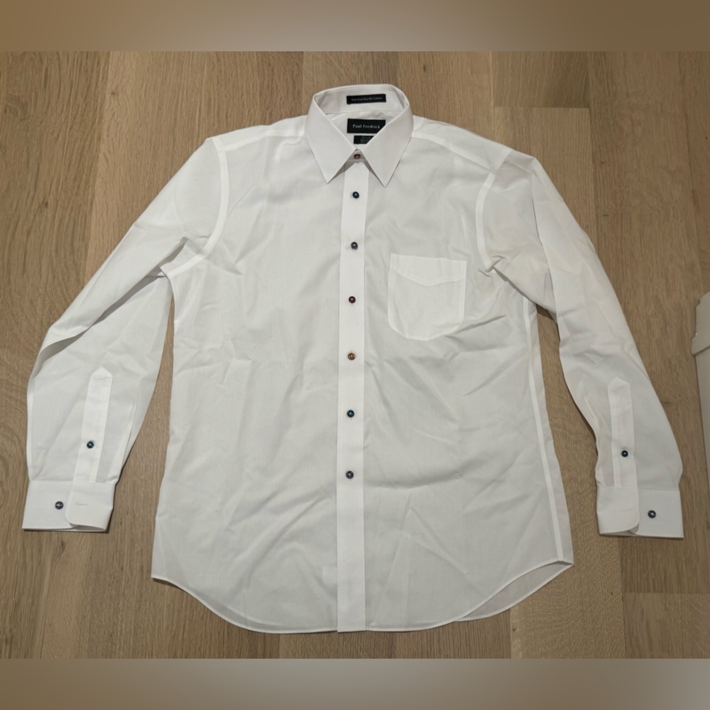 Paul Fredrick Non-Iron Two Ply Cotton Shirt 15.5 x 33”
